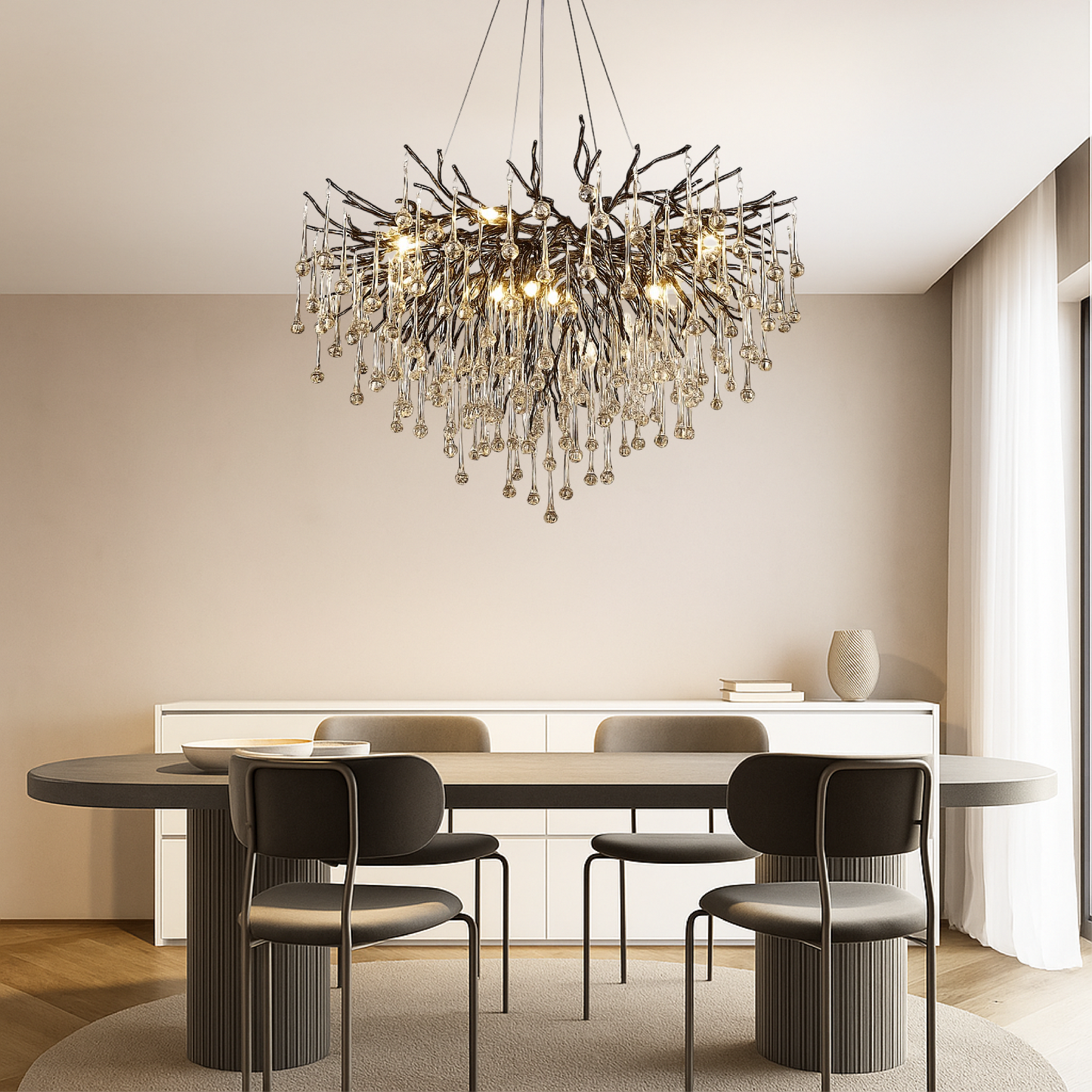 Black chandelier Raindrop 3