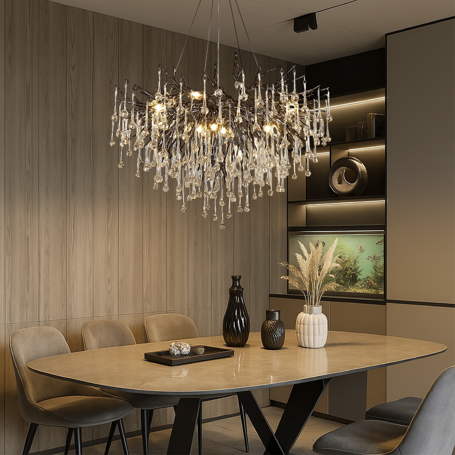 Black chandelier Raindrop 4