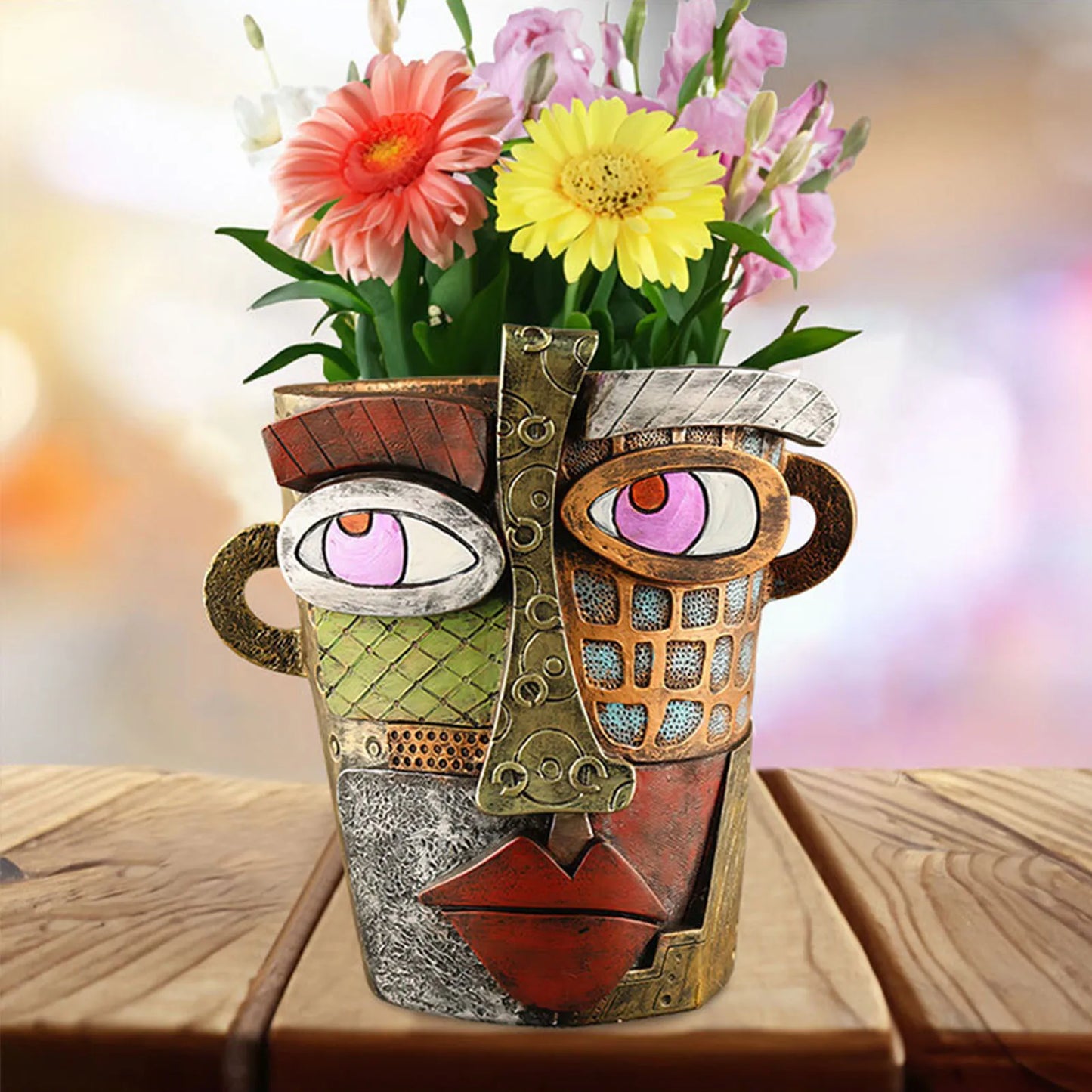 Colorful Ceramic Floral Planter Ornaments - Fesara
