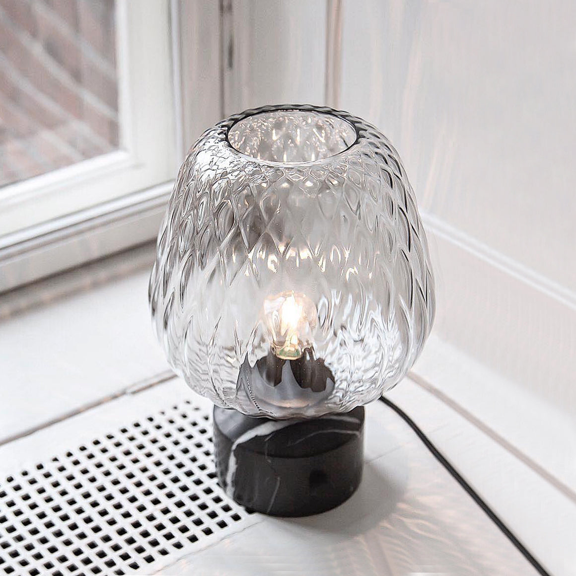 Stylish Table Lamp with Clear Glass Shade
