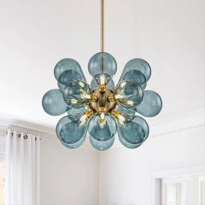 Beautiful Blue Crystal Drop Chandelier - Fesara