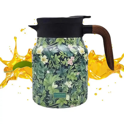 Classic Floral Tea Infuser Teapot - 1000ml Stainless Steel - Fesara