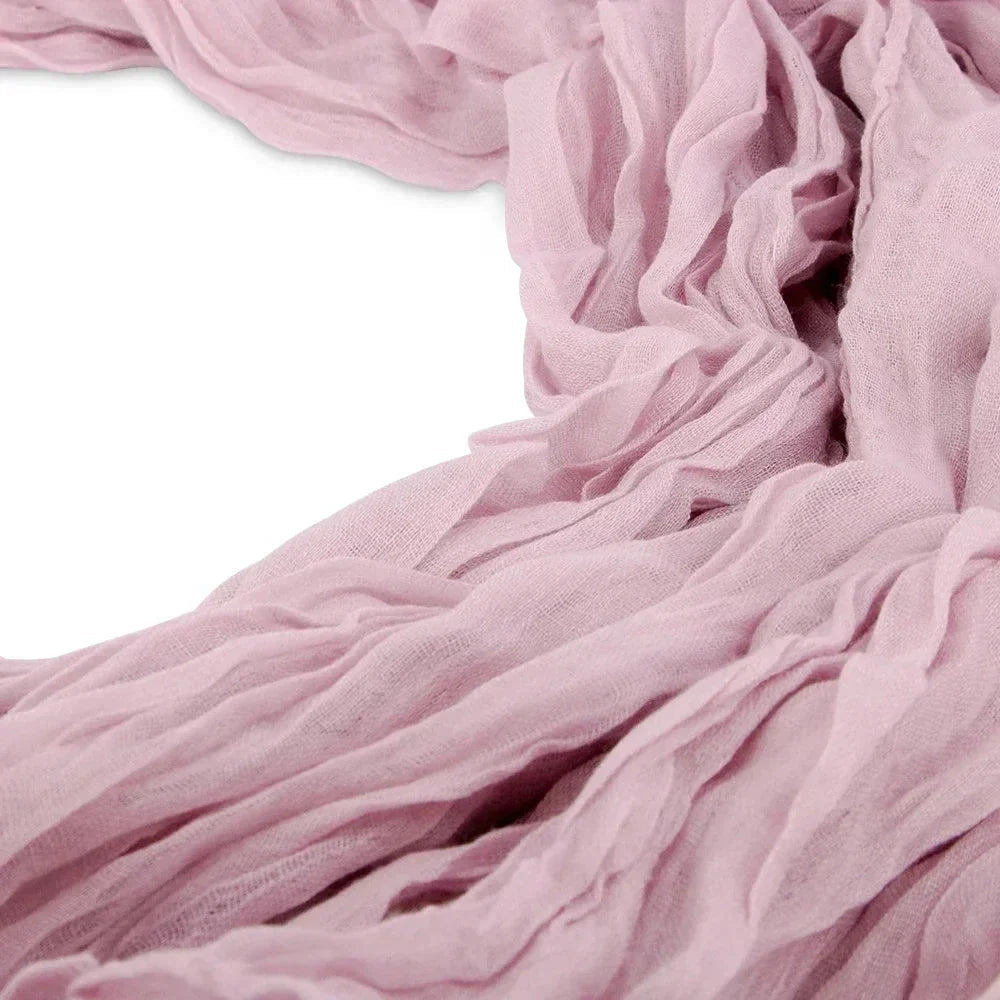 BlushGauze | Elegant Pleated Cotton Cheesecloth Table Runner Set of 10 1