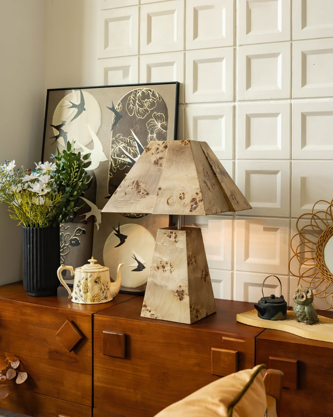 Natural Wood Desk Lamp
