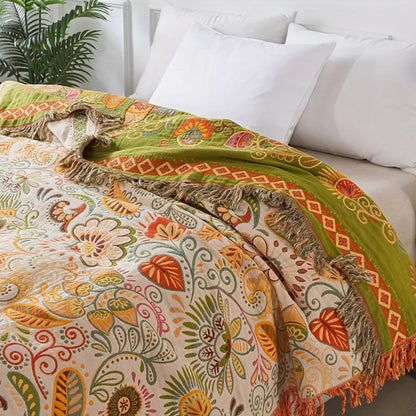 Colorful Double Sided Floral Throw Blanket