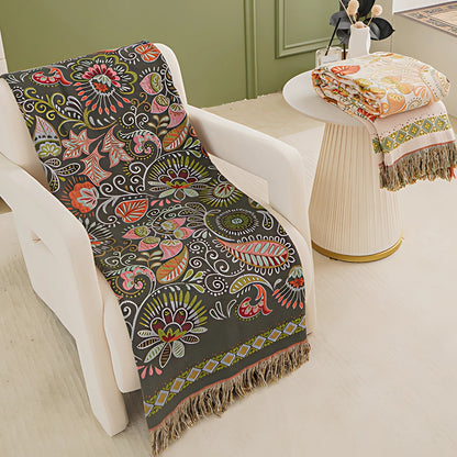 Colorful Double Sided Floral Throw Blanket