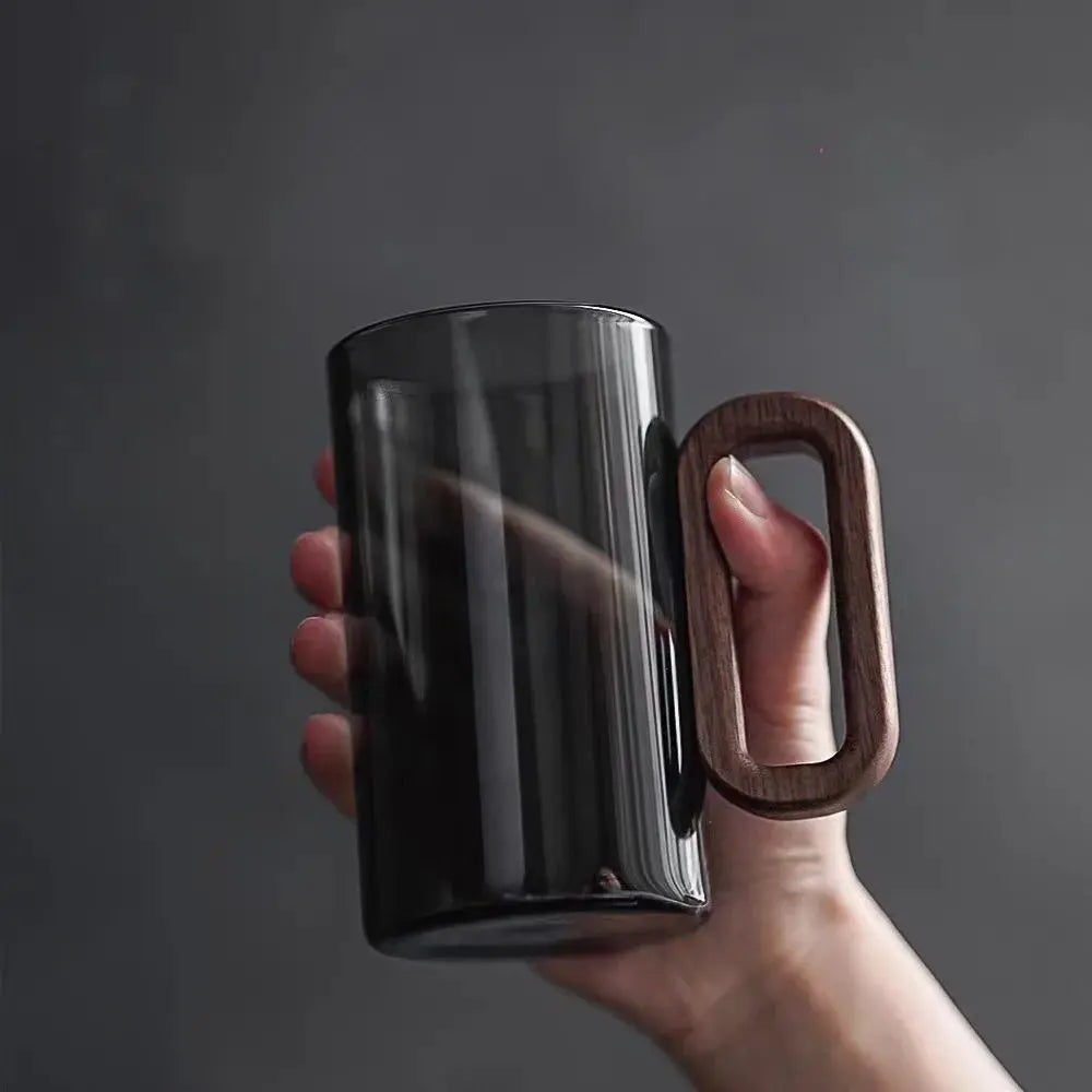 Clear Glass Teapot with Wood Handle