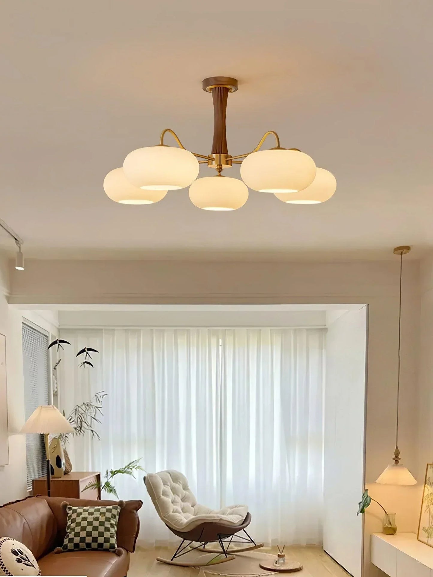 Rustic Orange Glass Pendant Lamp