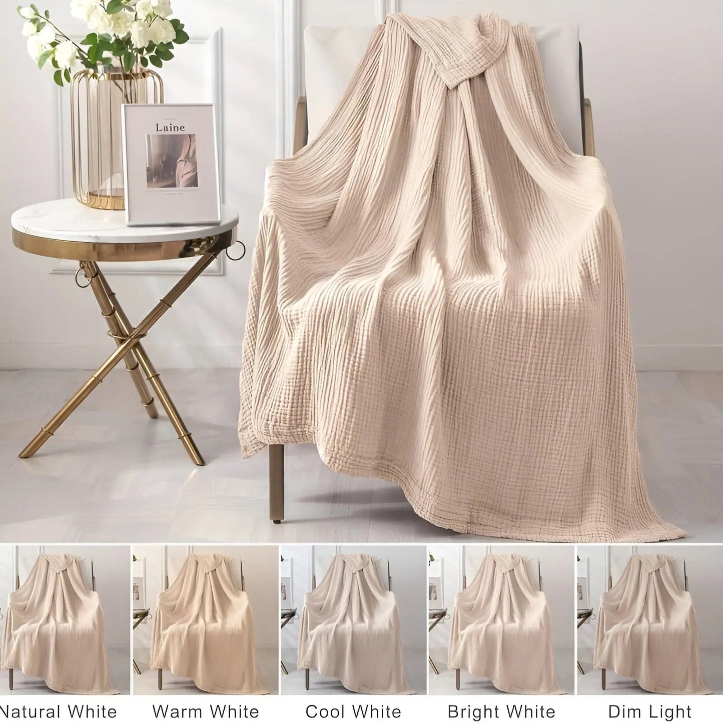 Soft Premium Cotton Throw Blanket for All Seasons