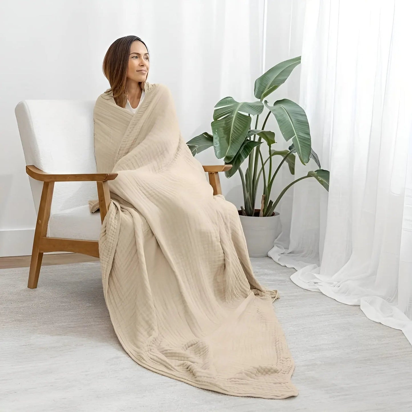 Soft Premium Cotton Throw Blanket for All Seasons
