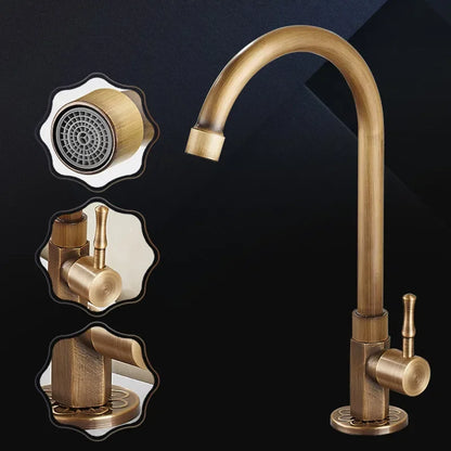 Vintage Style Gooseneck Kitchen Faucet