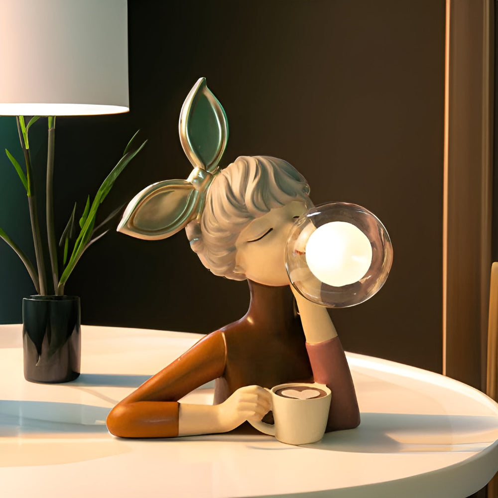 Colorful Girls Table Lamp with Cute Figurine Design - Fesara