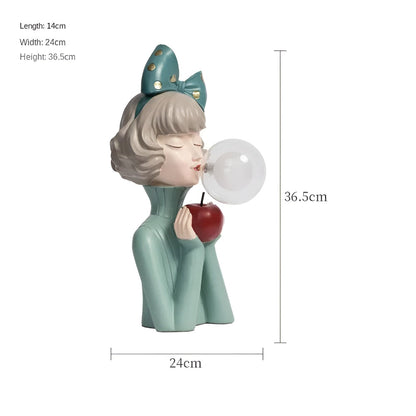 Colorful Girls Table Lamp with Cute Figurine Design