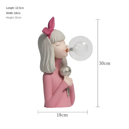 Colorful Girls Table Lamp with Cute Figurine Design