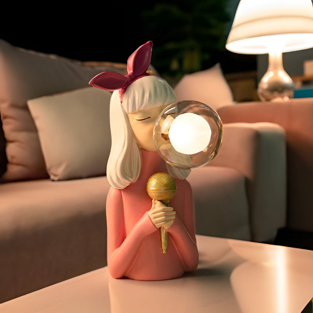 Colorful Girls Table Lamp with Cute Figurine Design