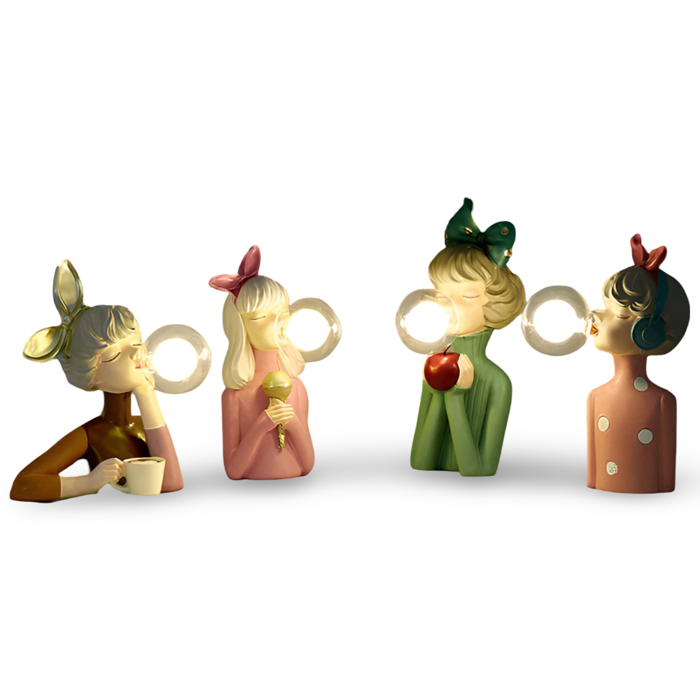 Colorful Girls Table Lamp with Cute Figurine Design