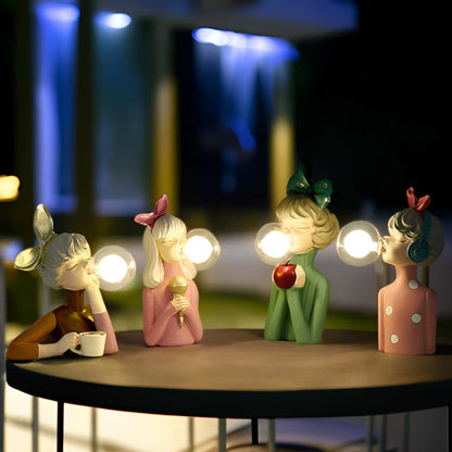 Colorful Girls Table Lamp with Cute Figurine Design