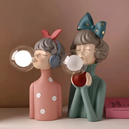 Colorful Girls Table Lamp with Cute Figurine Design