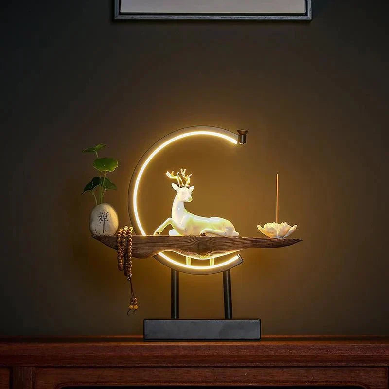 Serene Deer Tabletop Incense Lamp - Fesara