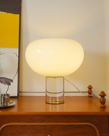 Stylish Table Lamp with Round Glass Shade
