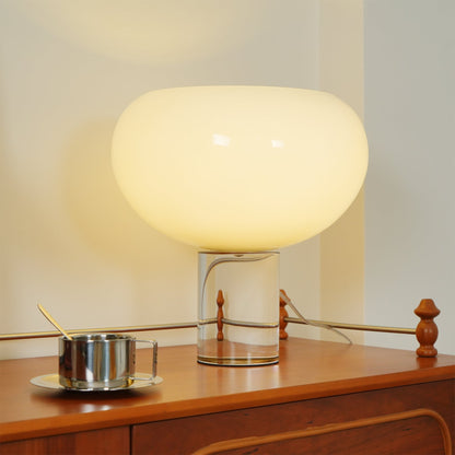 Stylish Table Lamp with Round Glass Shade