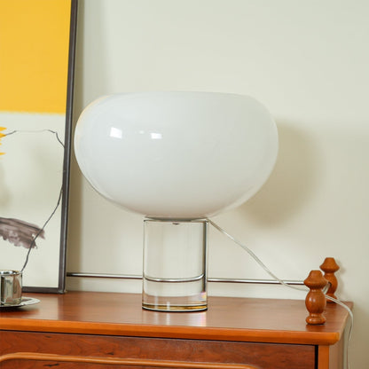 Stylish Table Lamp with Round Glass Shade
