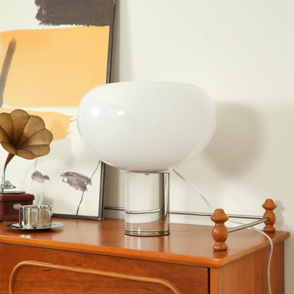Stylish Table Lamp with Round Glass Shade