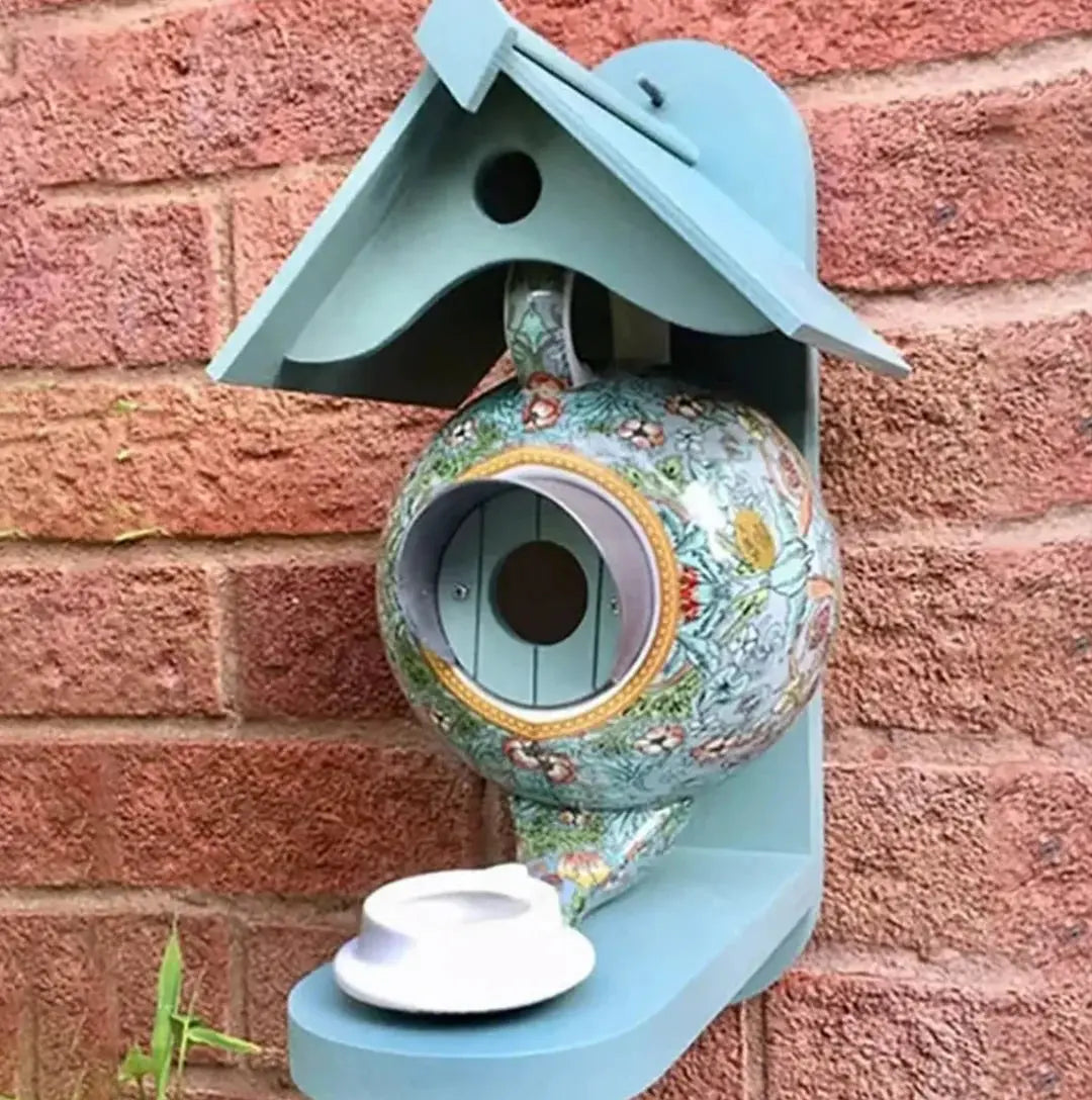 Vibrant Garden Bird Teapot House