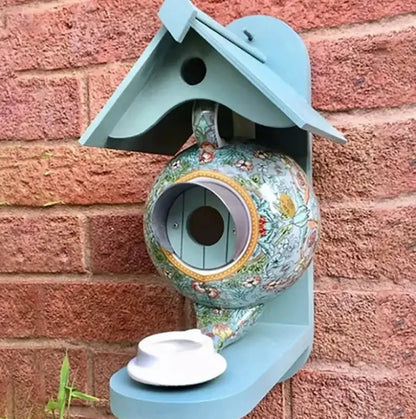 Vibrant Garden Bird Teapot House