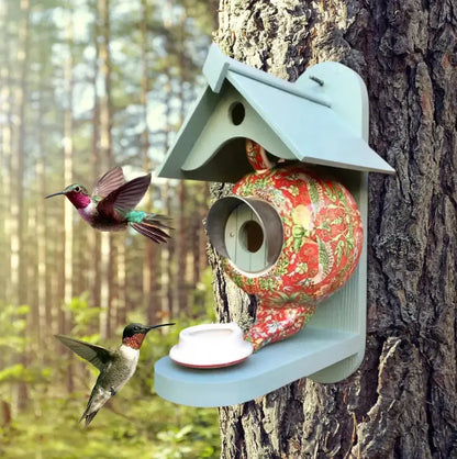 Vibrant Garden Bird Teapot House
