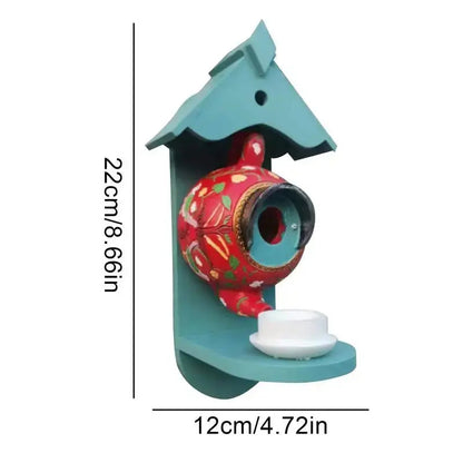 Vibrant Garden Bird Teapot House