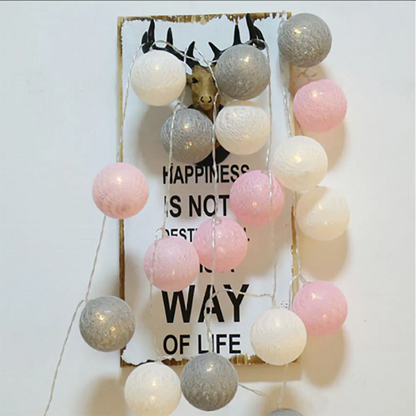 Fluffy White Cotton String Decor
