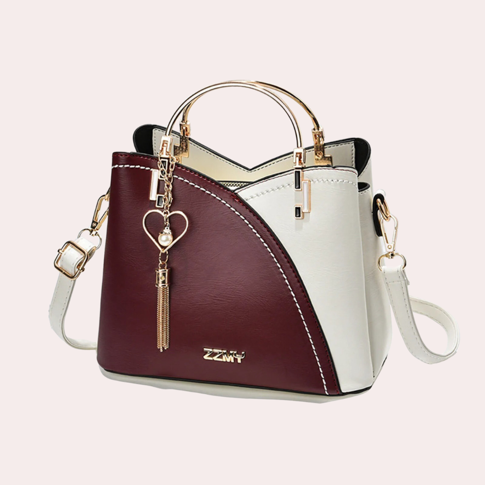 Luxury Leather Tote Handbag with Pockets