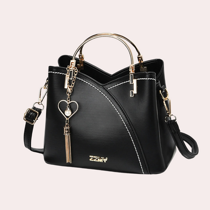 Luxury Leather Tote Handbag with Pockets