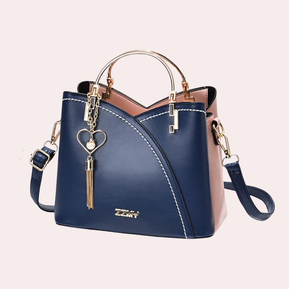 Luxury Leather Tote Handbag with Pockets