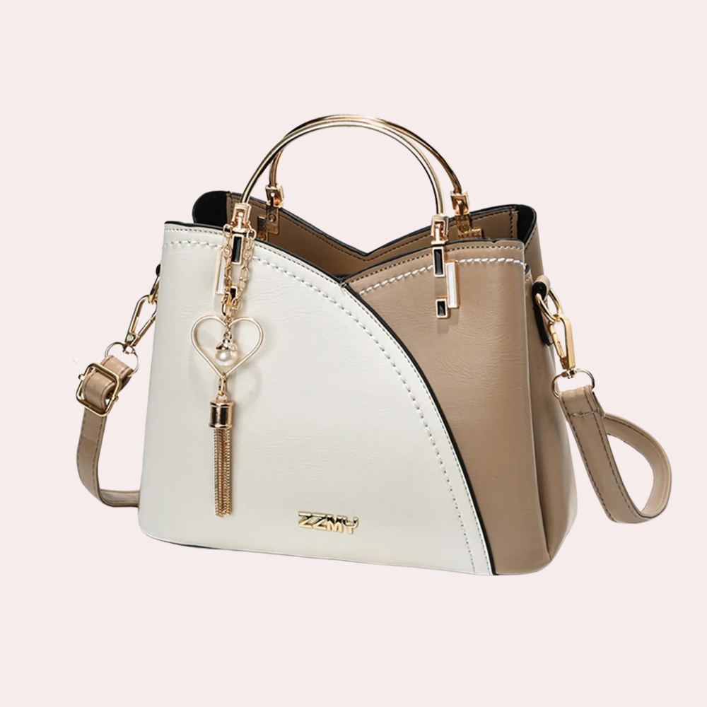 Luxury Leather Tote Handbag with Pockets - Fesara