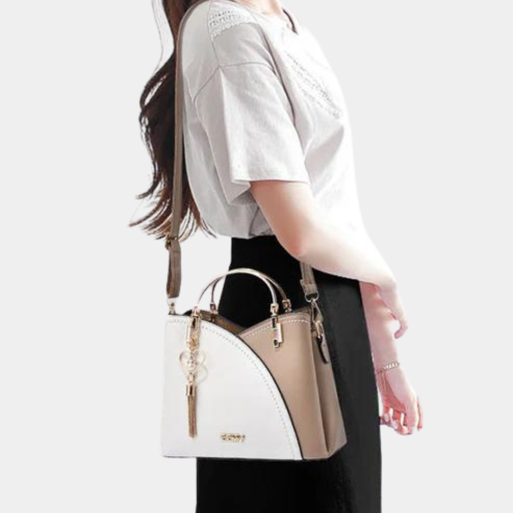 Luxury Leather Tote Handbag with Pockets