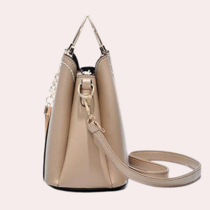 Luxury Leather Tote Handbag with Pockets