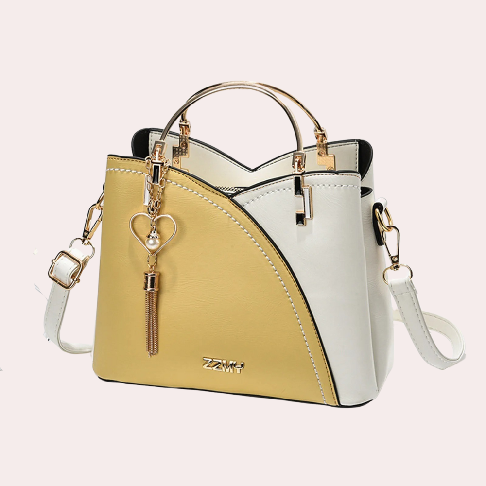Luxury Leather Tote Handbag with Pockets