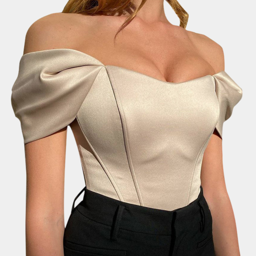 Ladies' Cold Shoulder Casual Cotton Top - Fesara