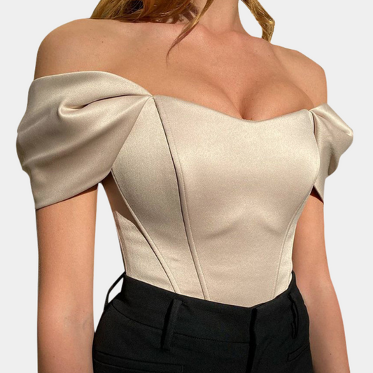 Ladies' Cold Shoulder Casual Cotton Top - Fesara