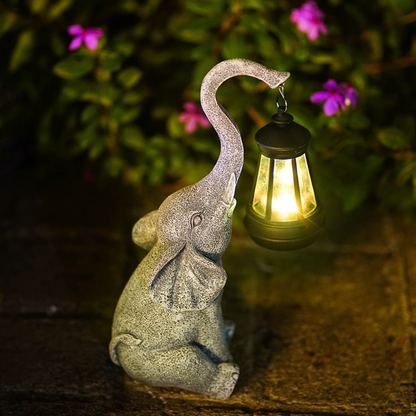 Beautiful Elephant Solar Outdoor Lamp