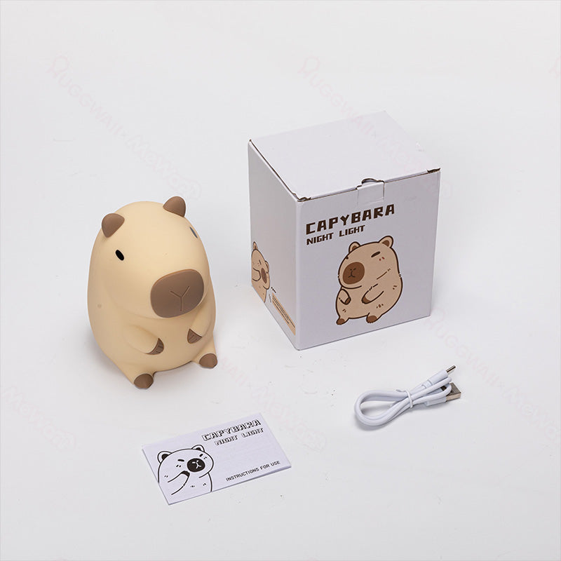 Cute Plush Capybara Soft Night Lamp for Kids Adults
