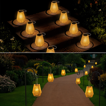 Outdoor Bamboo Solar Powered Lantern Light