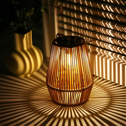 Outdoor Bamboo Solar Powered Lantern Light - Fesara