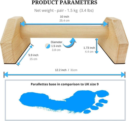 Calisthenics Power Bars – Wooden push-up bars for stable calisthenics training 3