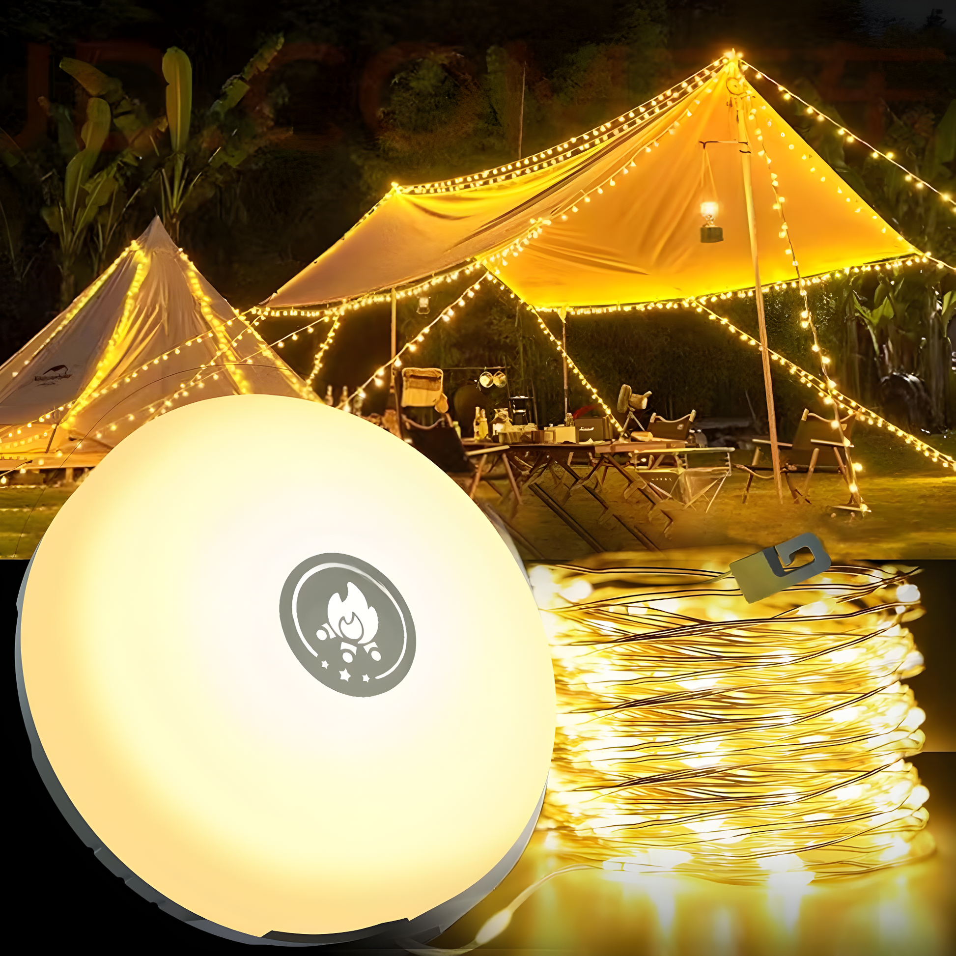 Bright Solar Powered Patio String Lights - Fesara