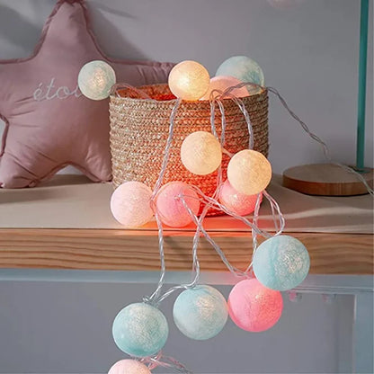Fluffy White Cotton String Decor