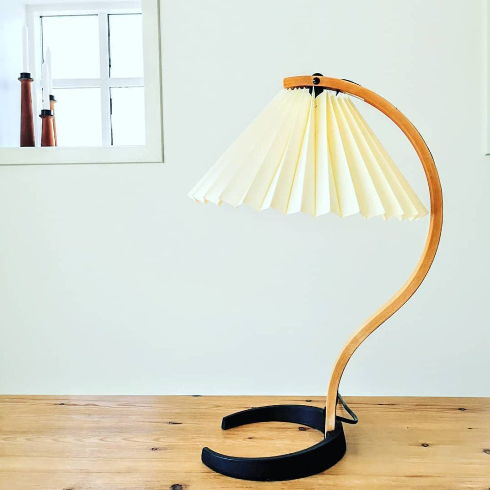 Rustic Wooden Desk Lamp with Organic Shape