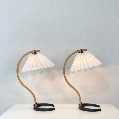 Rustic Wooden Desk Lamp with Organic Shape